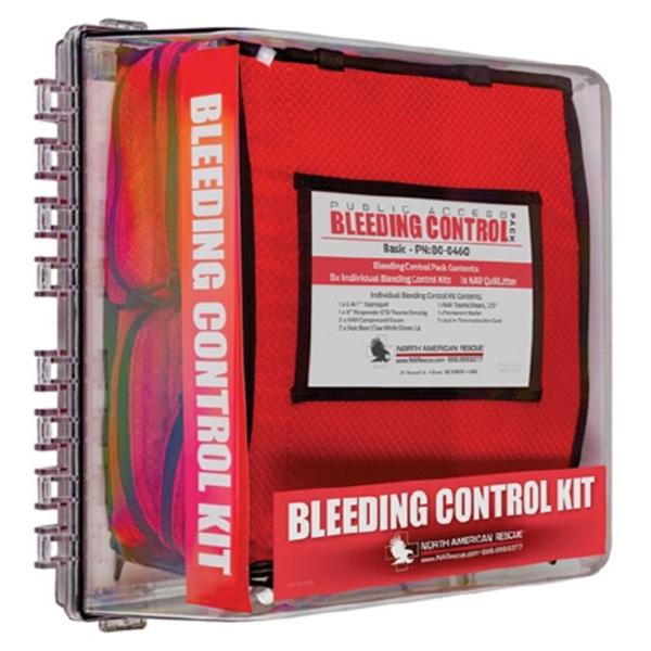 Kit Bleeding Control Public Access With Nitrile Gloves/Rugged Case 8/Pk