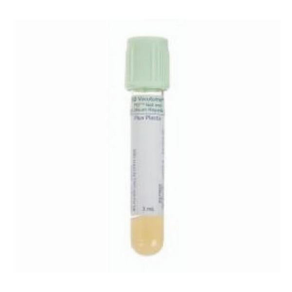 Tube Blood Collection Vacutainer 4.5mL 13x100mm Plastic Light Green 1000/Ca