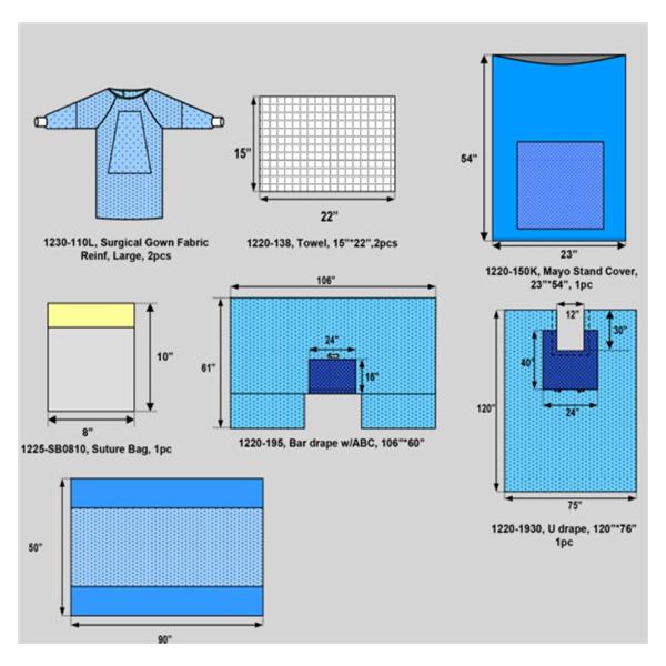 Pack Chest With Drape/Protect5 Surgical Gown Zone-Reinforced Large LF Strl 7/Kt