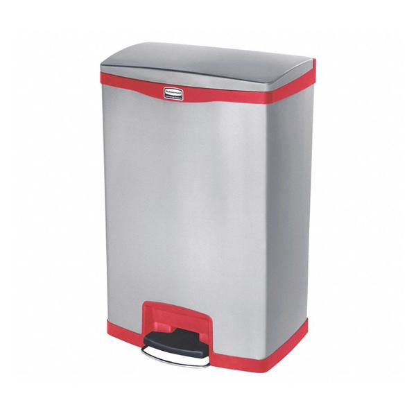 Can Trash Slim Jim Stainless Steel 24gal Step-On Pedal Silver Rectangle Each