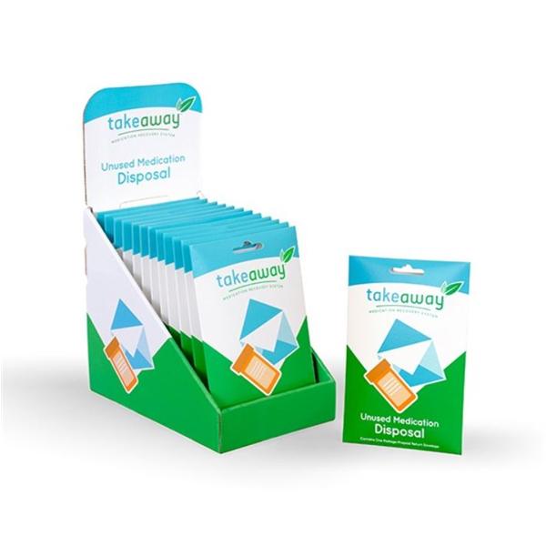 Mailer System Rcvry TakeAway Medication Recovery System Crdbrd Grn/Blu 12/Case