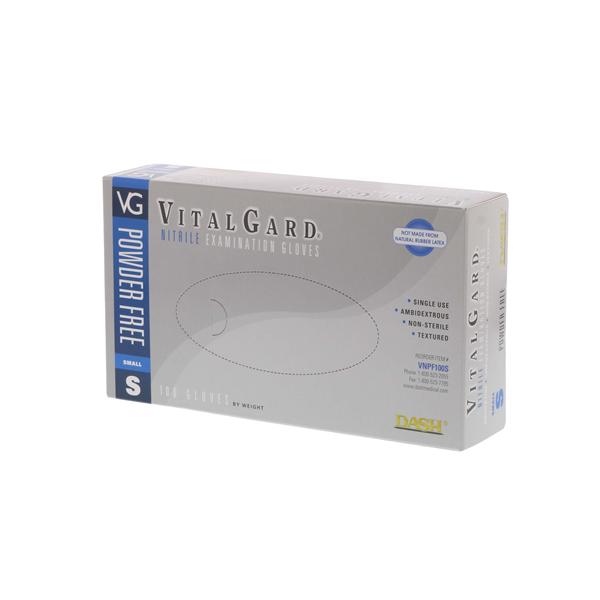 Gloves Exam VitalGard Powder-Free Nitrile Latex-Free Small Blue 1000/Ca