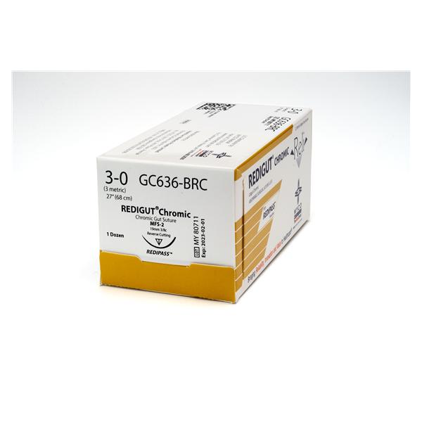 Suture 3-0 Chromic Gut MFS-2 Reli Redigut Black 27