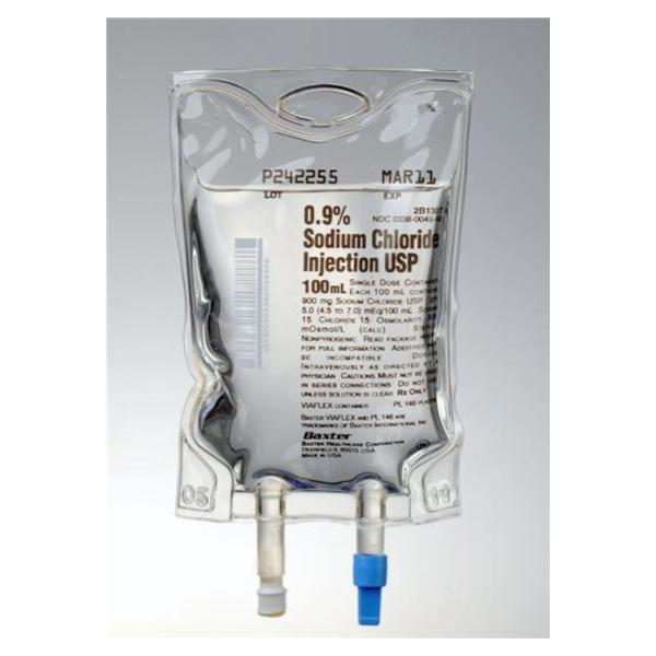 Sodium Chloride 0.9% IV Injection Solution 100mL Strl Vflx Cntnr Bg, 96 BG/CA