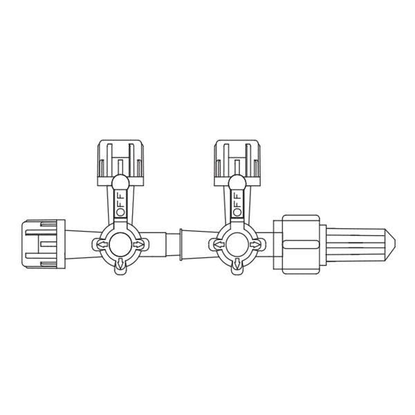 Stopcock 4-Way Rotating Male Luer Lock Adapter 50/CA