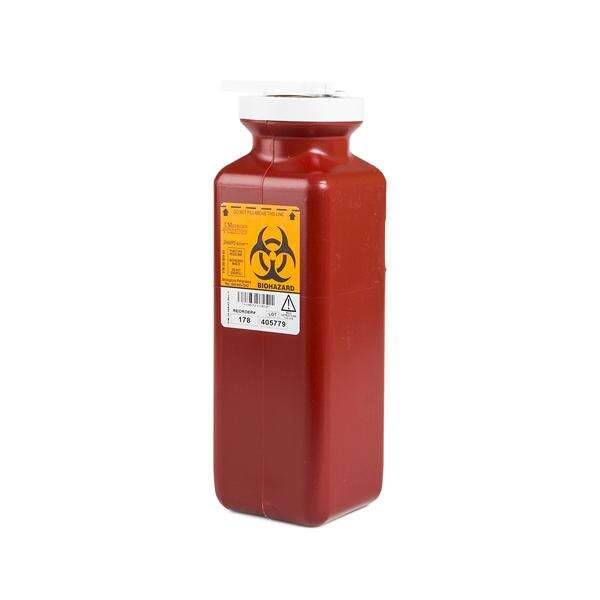 Container Sharps 1.7qt Tall Polypropylene Red/Black EA, 20 EA/CA