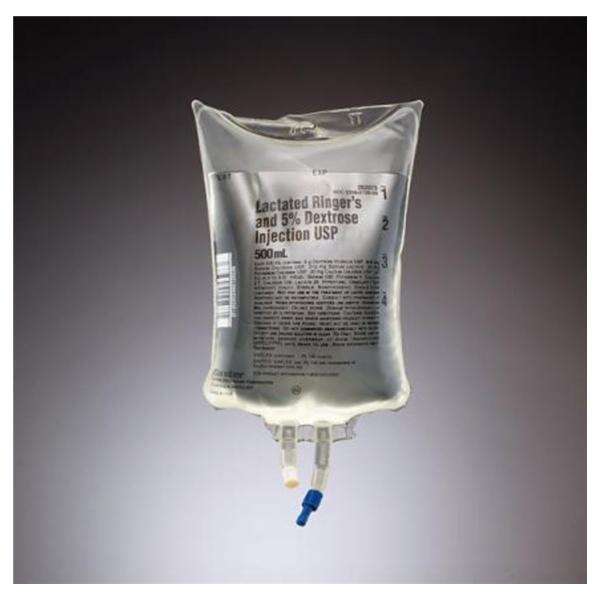 Dex 5/Lctd Rngr IV Injection Solution Viaflex 500mL Strl Plstc Cntnr 500ml/Bg, 24 EA/CA