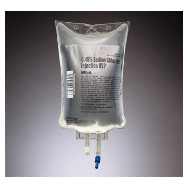 Sodium Chloride 0.45% IV Injection Solution Viaflex 500mL Strl Vflx Cntnr Ea, 24 BG/CA