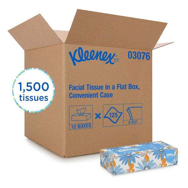 Tissue Facial Kleenex White Convenience Case 12Bx/Ca