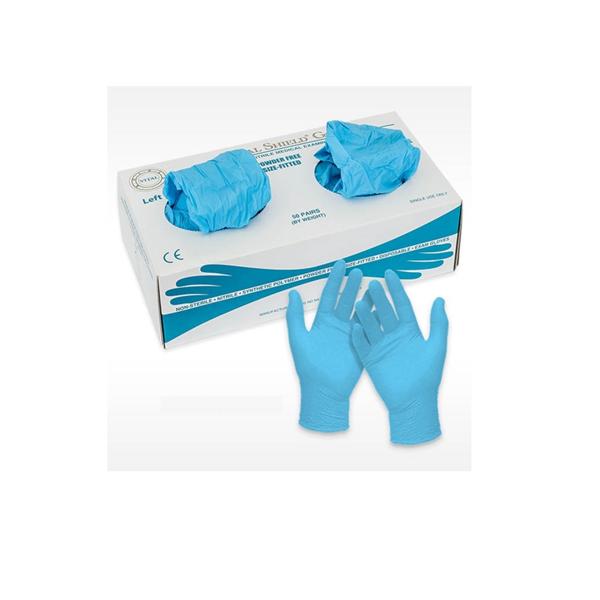 Gloves Exam Vital Shield Gold PF Nitrile Latex-Free Md/Lg 8 Blue 10Bx/Ca