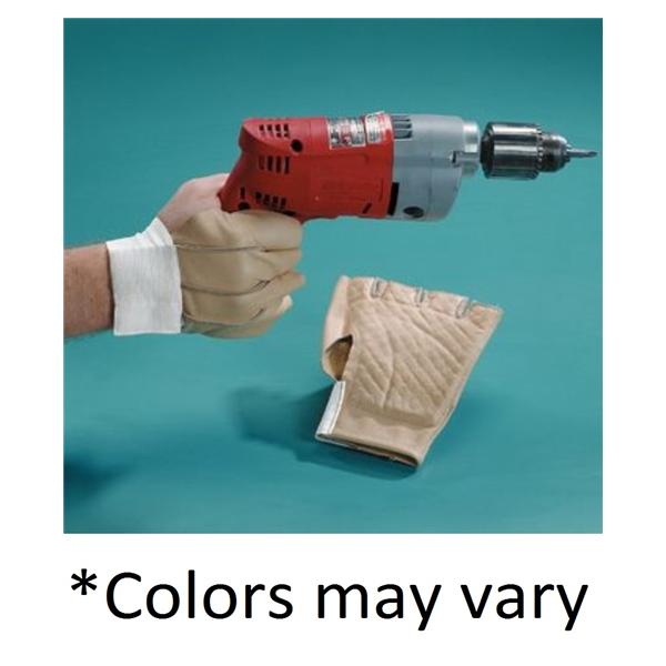 Gloves Anti-Vibration Workhard Leather Large Black Half Finger Ea