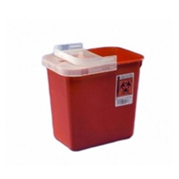 Container Sharps 1qt Plastic Red/Clear Ea