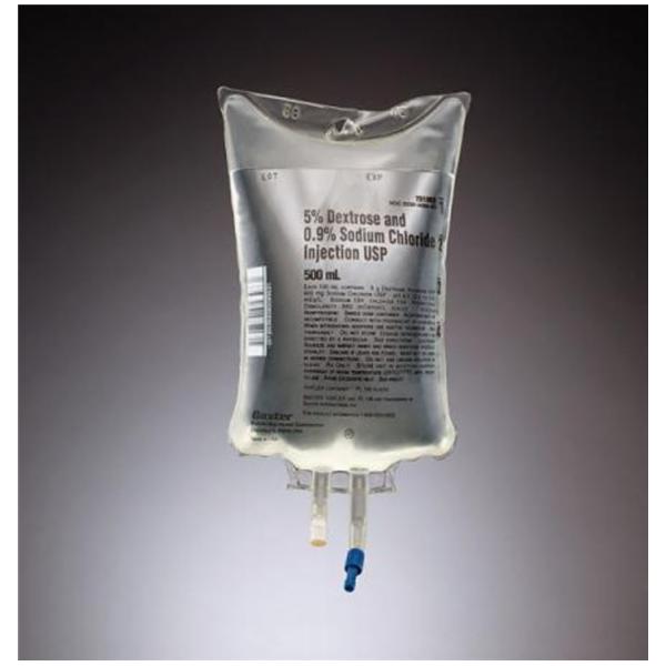 Dex5/Sod Cl.9 IV Injection Solution Viaflex 500mL Strl Plstc Cntnr 500ml/Bg, 24 EA/CA