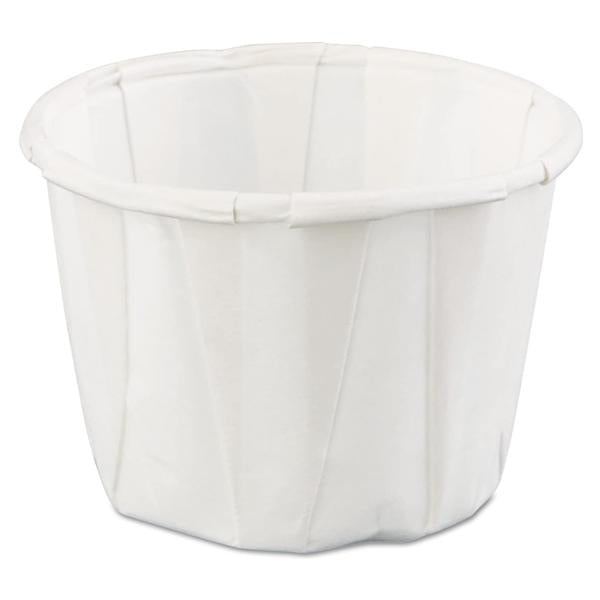 Cup Souffle Pleated Paper 1 oz White 250/Bx, 20 BX/CA