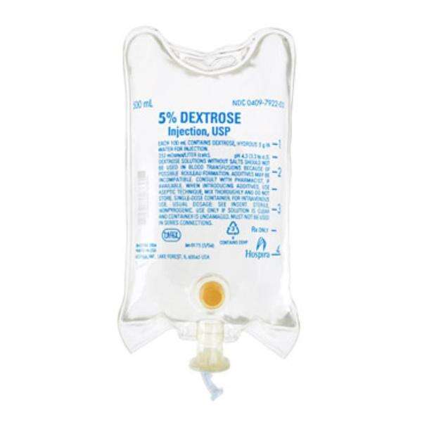 Dex 5/H2O Injection Solution 500 PF/DEHP Strl Flx Bg Cntnr Ea, 24 EA/CA