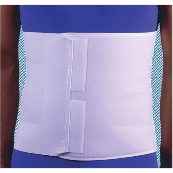 Binder Compression Deluxe Adult Abdominal Elastic 4Pnl Wht Sz 12