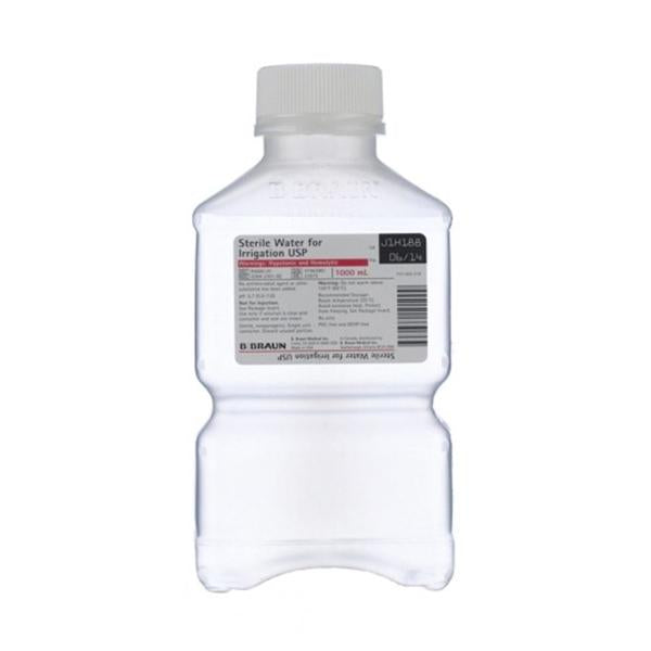 Water Irrigation Solution 1000mL Non-DEHP/Non-PVC Strl Plstc Inj Cntnr 16/Case