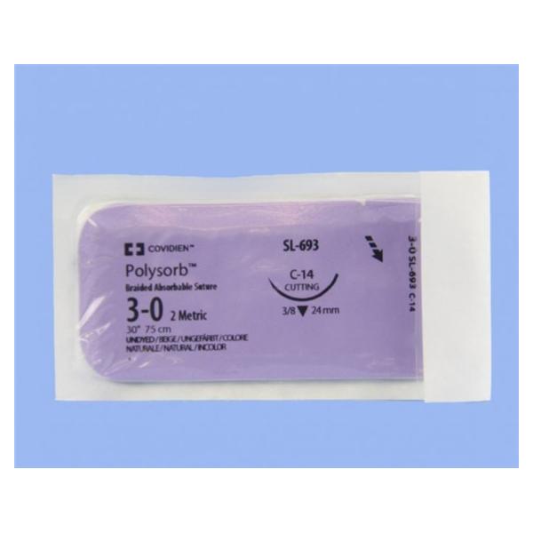 Suture 3-0 Polyester C-14 Undyed 30