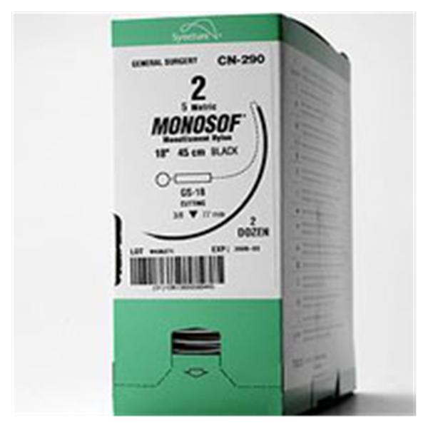 Suture 2-0 Nylon C-15 Monosof Black 18