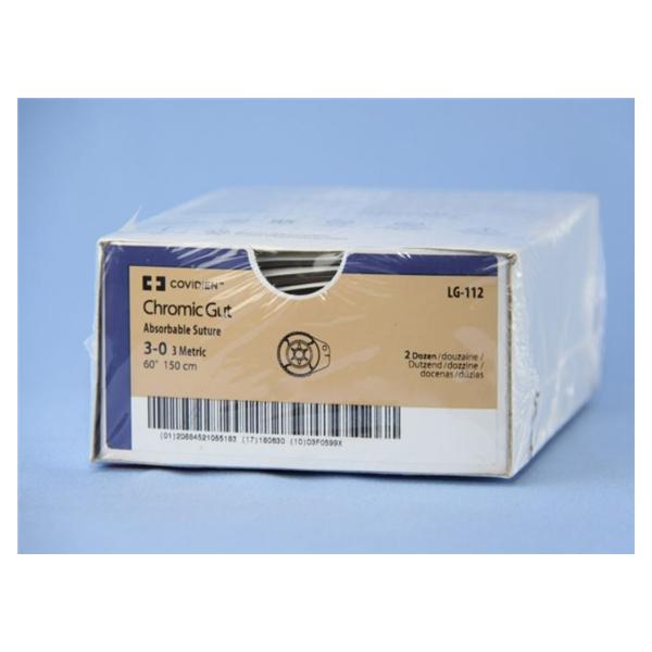 Suture 3-0 Chromic Gut No Needle Surgigut Undyed 60