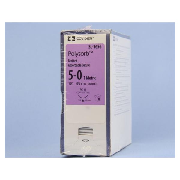 Suture 5-0 Polyester PC-11 Polysorb Undyed 18