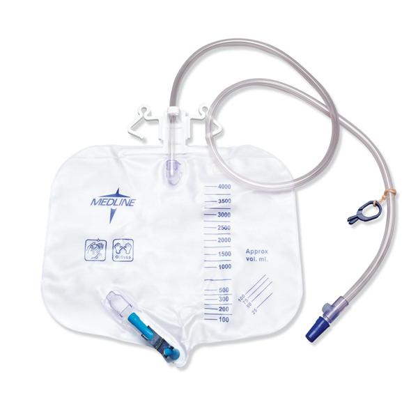 Urinary Bag Drainage with Anti-Reflux Tower Drainage Port  4000mL Large 20/Ca