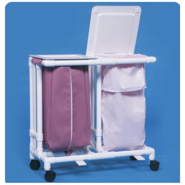 Hamper Linen Chrome Plated Steel Double 18x37x34-3/4