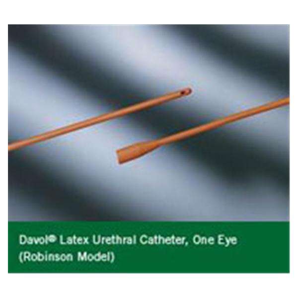 Catheter Intermittent Bardex 22Fr Straight Hollow Round Tip Rubber 16