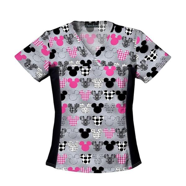 Shirt Scrub 100% Cotton Womens Mickey X-Large 2 Pockets Ea