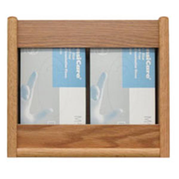 Glove Wall Rack 2-Pocket Wood Rectangle Light Oak Ea