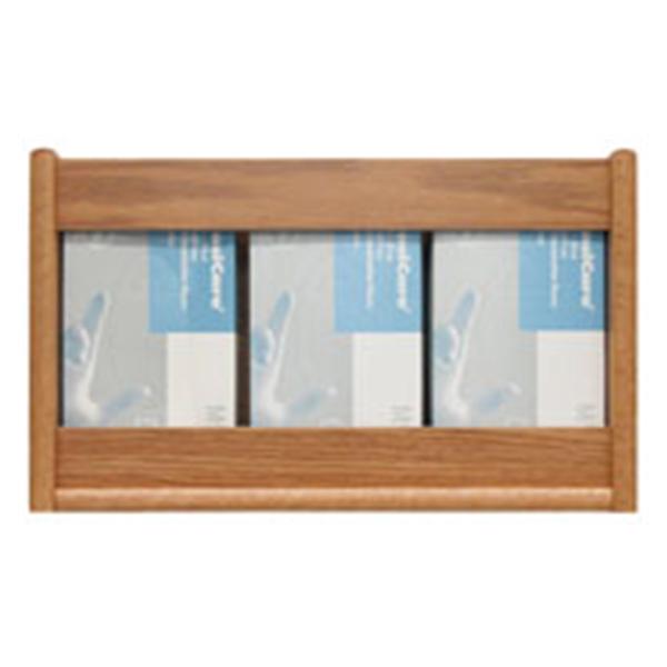 Glove Wall Rack 3-Pocket Wood Rectangle Light Oak Ea