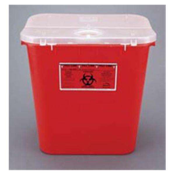 Container Sharps Sentinel 11gal Large Plastic Separate Round Opening Red 6/Case