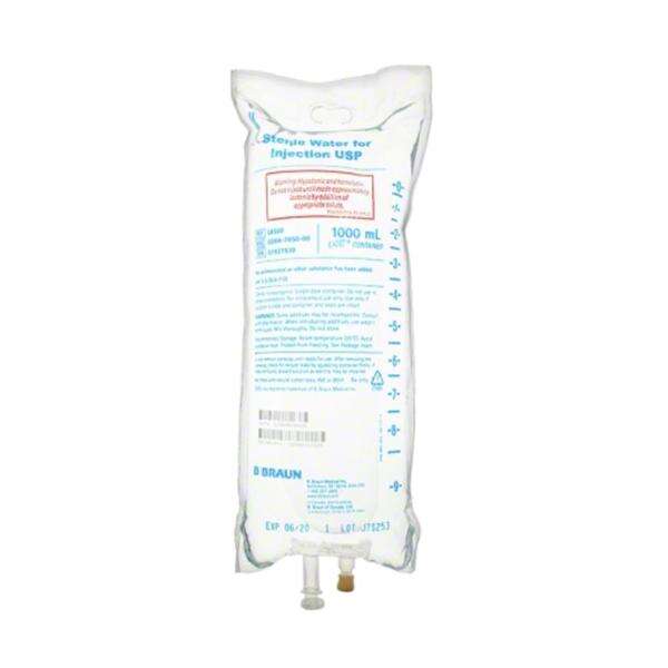 Water IV Injection Solution 1000mL Non-DEHP/Non-PVC Strl Plstc Inj Cntnr 1000ml, 12 EA/CA
