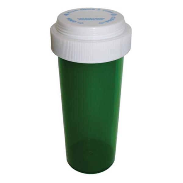 Vial Medicine Plastic 20 Dram Green 270/Ca