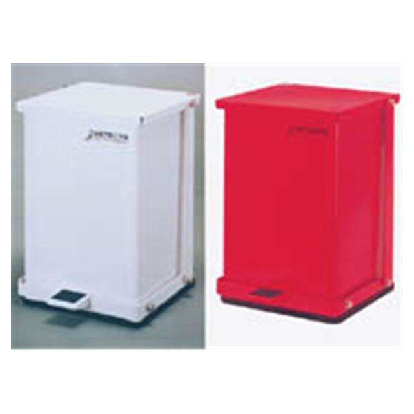 Can Trash Baked Stl 6gal Step-On Pedal Full-Width Hinge Lid Red Square Each