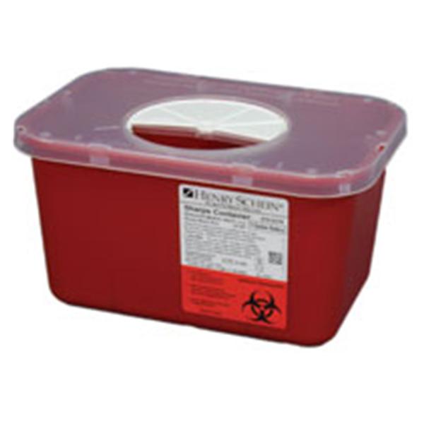 Container Sharps 1gal Polypropylene Red/Clear Ea, 40 EA/CA