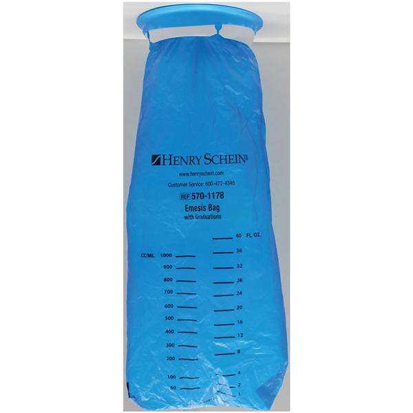 Bag Emesis Plastic Translucent Blue 24/Package, 6 PK/CA