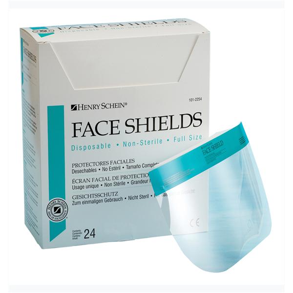 Face Shield Disposable Pre-Assembled Clear / Blue 72/Ca