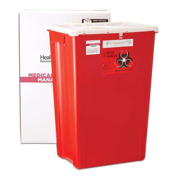 Mailer System Sharps Sharps Management 18gal Large Plastic Red/White Each