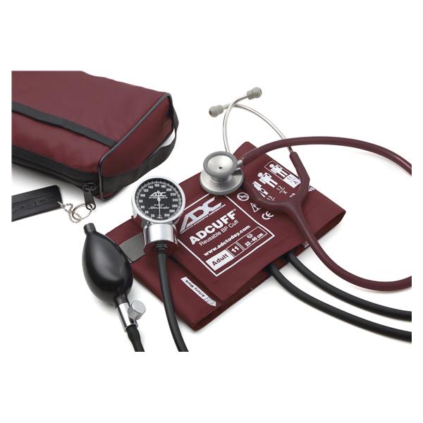 Aneroid Kit Clinician Scope Pro's Combo III Burgundy Adult 23-40cm 300mmHg Ea