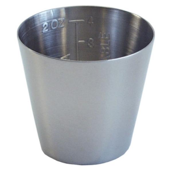 Graduated Cup Medicine Stainless Steel 2 oz Silver Ea