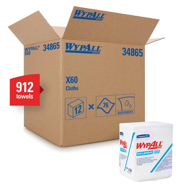 Wipers Hydroknit 12.5 in x 14.4 in White 76/Pk, 12 PK/CA