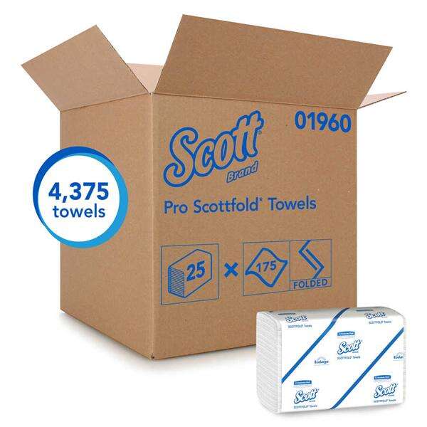 Towel Hand Scott SCOTTFOLD M Single Fold White 7.8 in x 12.4 in 4375/Ca