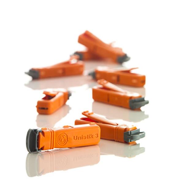 Lancet Unistik 3 21gx2.0mm High Flow Sterile Orange Incision Device 200/Bx