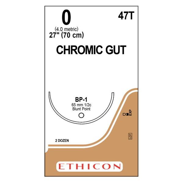 Suture 0 Chromic Gut BP-1 Brown 1x27