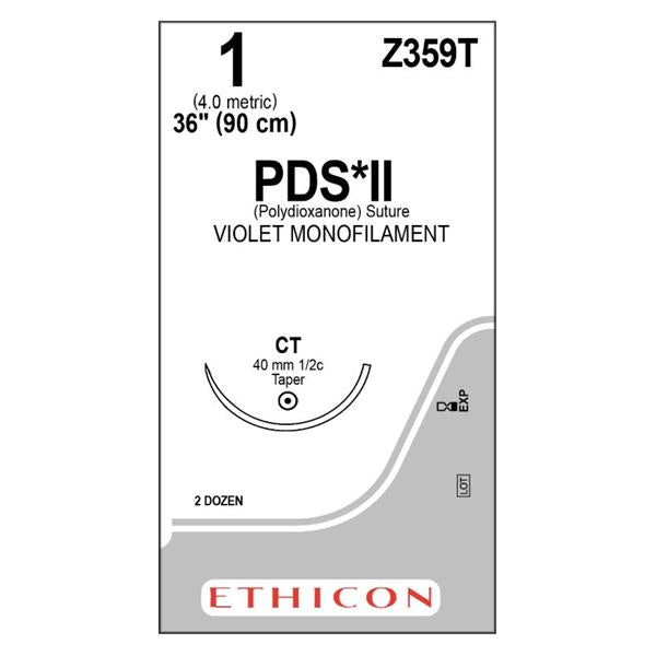 Suture 1 Polydioxanone CT PDS II Violet 36