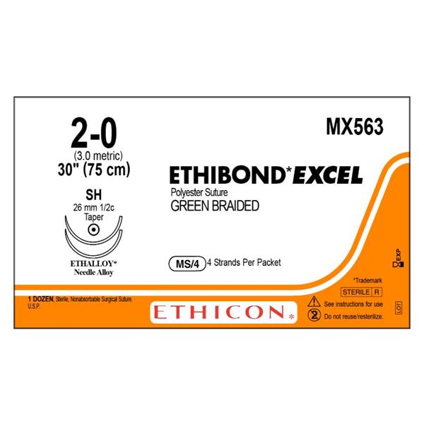 Suture 2-0 Polyester SH Ethibond l Green 4-30