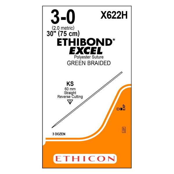 Suture 3-0 Polyester KS Ethibond Excel Green 30