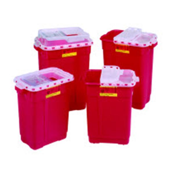 Container Sharps 9gal Large Plastic Red/Clear Each, 8 EA/CA