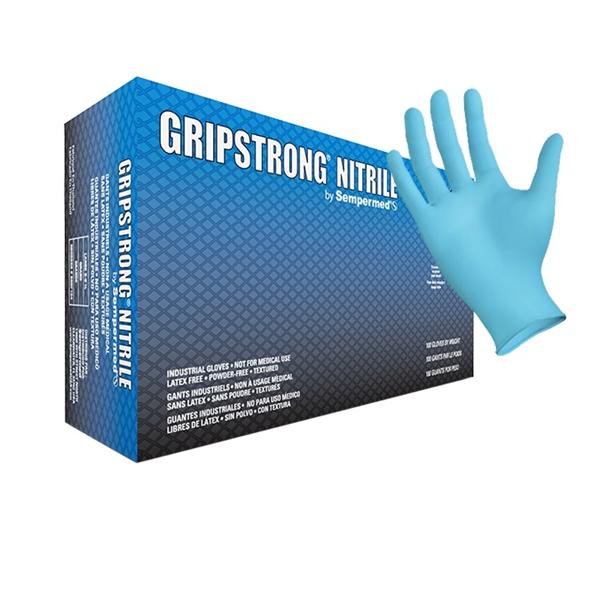 Gloves Exam Grip Strong Powder-Free Nitrile Latex-Free Medium Ca